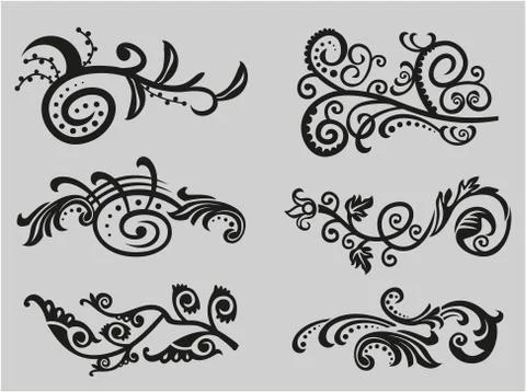 Vintage floral elements for design. Stock Illustration