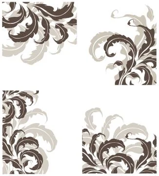 Vintage floral elements Stock Illustration