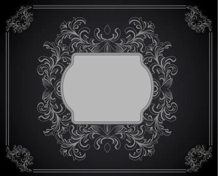 Vintage floral frame. Element for design Stock Illustration