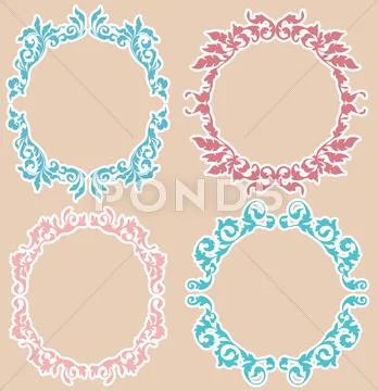 Vintage floral frames Stock Illustration