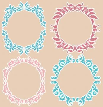 Vintage floral frames Stock Illustration