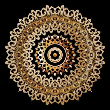 Vintage floral mandala pattern. Vector ornamental background. Baroque Damask  Stock Illustration