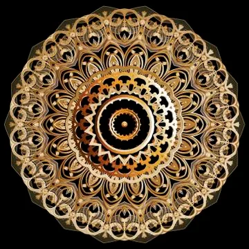 Vintage floral mandala pattern. Vector ornamental background. Baroque Damask  Stock Illustration