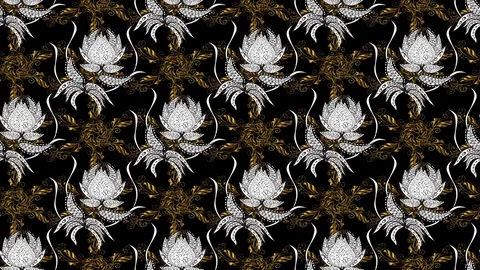 Vintage floral pattern Stock Footage 83725883