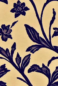 Vintage floral seamless patern. Victorian. Blue and white Stock Illustration