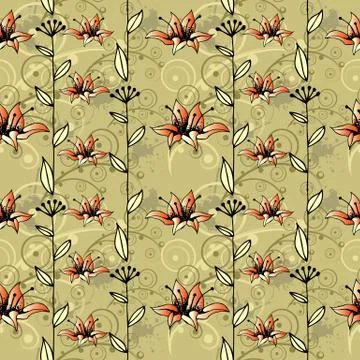 Vintage floral seamless pattern Stock Illustration
