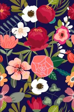 Vintage Floral Seamless Pattern Stock Illustration