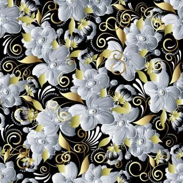 Vintage floral seamless pattern. Stock Illustration