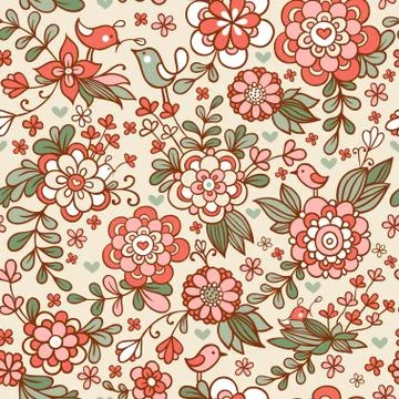 Vintage floral seamless pattern. Vector. Illustrazione stock
