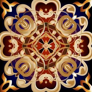 Vintage floral seamless pattern. Vector ornamental colorful background. Baroq Illustrazione stock