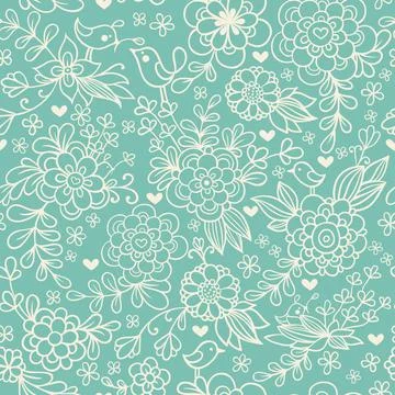 Vintage floral seamless pattern. Vector. Stock Illustration