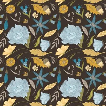 Vintage Floral Vector Pattern Stock Illustration