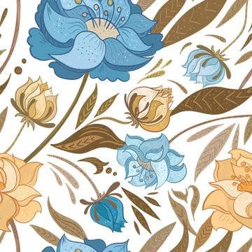 Vintage Floral Vector Pattern Stock Illustration