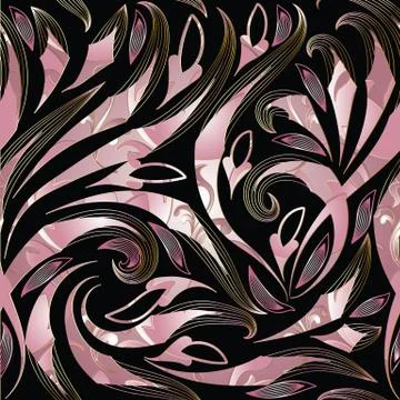 Vintage floral vector seamless pattern. Hand drawn patterned ornate backgroun Stock Illustration