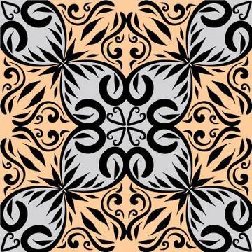 Vintage floral vector seamless pattern. Hand drawn baroque style Stock Illustration