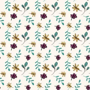 Vintage floral vector seamless pattern on old lace background vector Stock Illustration