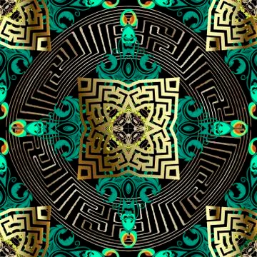 Vintage floral vector seamless pattern. Ornamental baroque style background.  스톡 일러스트