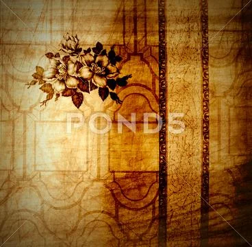 Vintage floral wallpaper Stock Photos