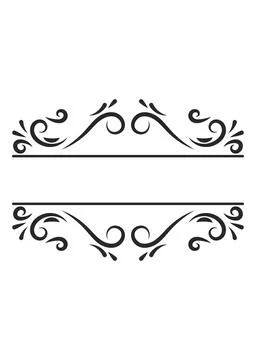 Vintage Flourish Text Frame Border Stock Illustration