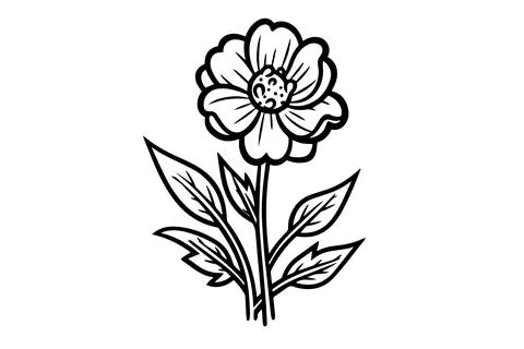 Vintage flower and leaf vector sketch. Hand drawn vintage floral pattern. Illustrazione stock