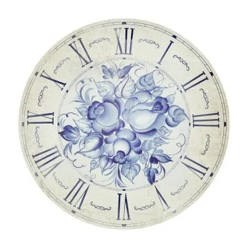 Vintage flower clock Stock Illustration