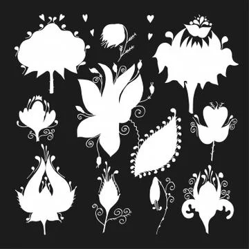 Vintage flower design elements. イラスト素材