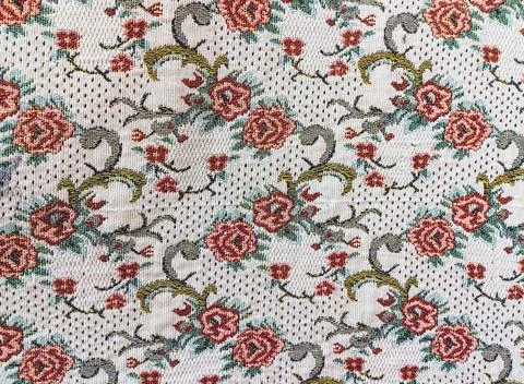 Vintage Flower on the Fabric Texture Pattern Stock Photos