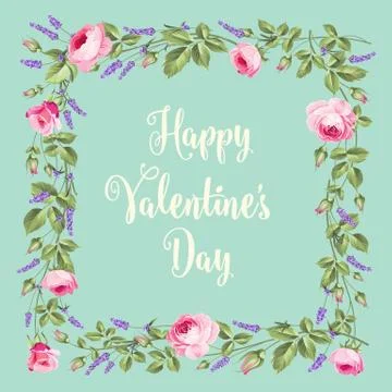 Vintage flower frame Stock Illustration