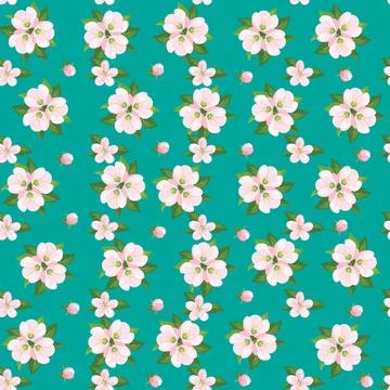 Vintage flower seamless pattern illustration. Retro psychedelic floral back.. Stock Illustration
