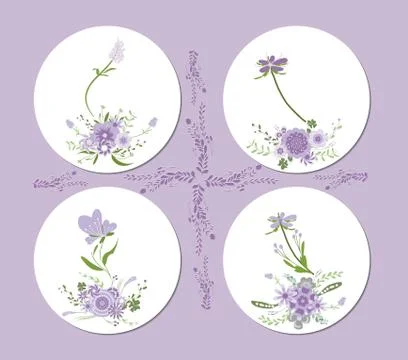 Vintage Flowers Bundle Stock Illustration