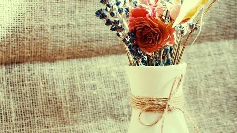 Vintage flowers. Panoramic view. Stock Footage 74537161
