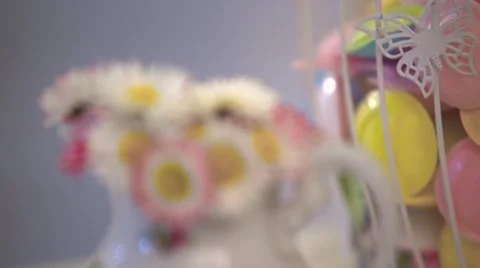 Vintage flowers on the table Stock Footage 63378259