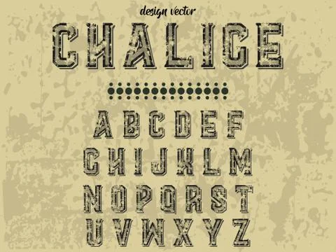 Vintage font.Typeface.Script.Shadow Effect.Handcrafted handwritten vector lab Illustrazione stock