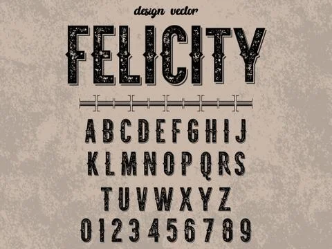 Vintage font.Typeface.Script.Shadow Effect.Handcrafted handwritten vector lab Stock Illustration