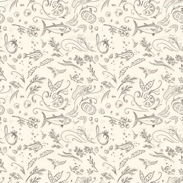 Vintage food pattern Stock Illustration
