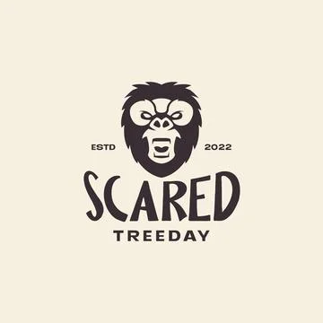 Vintage forest monkey gorilla head logo design vector graphic symbol icon i.. Stock Illustration