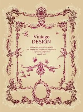 Vintage frame background, vector illustration Illustrazione stock