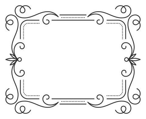 Vintage frame border divider separator black line Stock Illustration