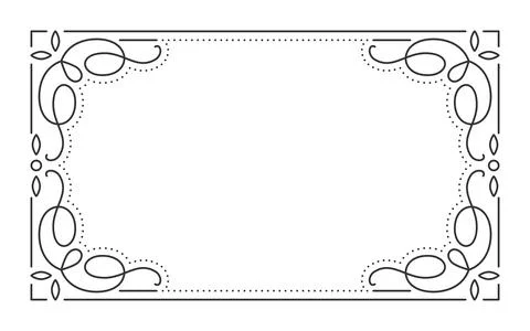 Vintage frame border divider separator black line Illustrazione stock