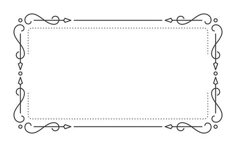 Vintage frame border divider separator black line Stock Illustration