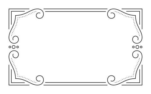 Vintage frame border divider separator black line Illustrazione stock