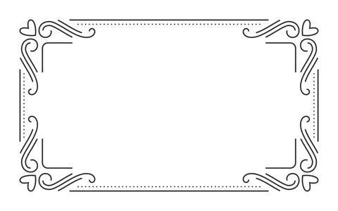 Vintage frame border divider separator black line Illustrazione stock