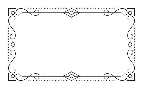 Vintage frame border divider separator black line Illustrazione stock