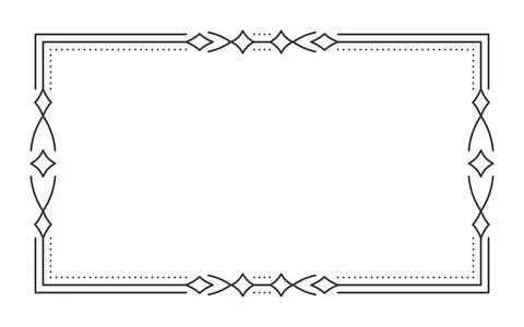 Vintage frame border divider separator black line Stock Illustration