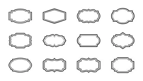Vintage Frame, Border set. Old frames. Vintage elements. Vector illustration Stockillustratie