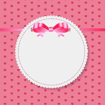 Vintage Frame with Bow  Background. Vector Illustration イラスト素材