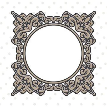 Vintage frame for circle form Stock Illustration