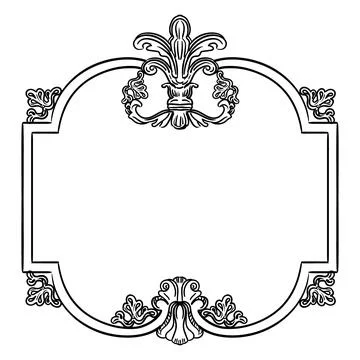 Vintage frame in classic style vector illustration Stock Illustration