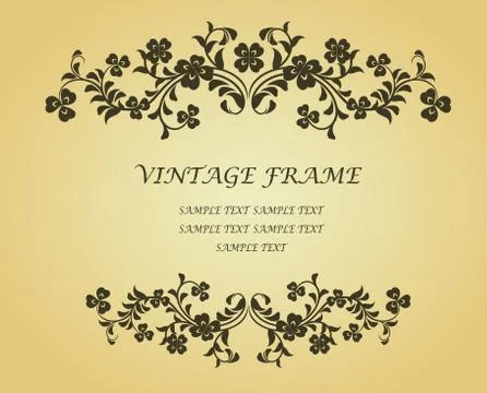 Vintage frame with clover Stock Illustration