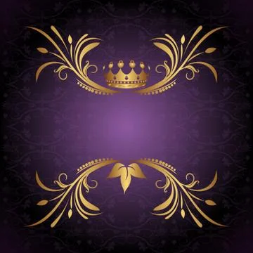 Vintage frame with crown Stock Illustration